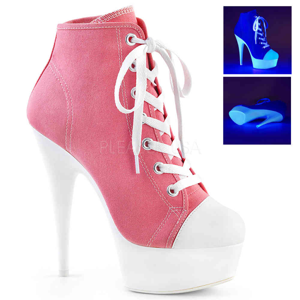 Pleaser - DELIGHT-600SK-02 Bottes de plate-forme - Rose